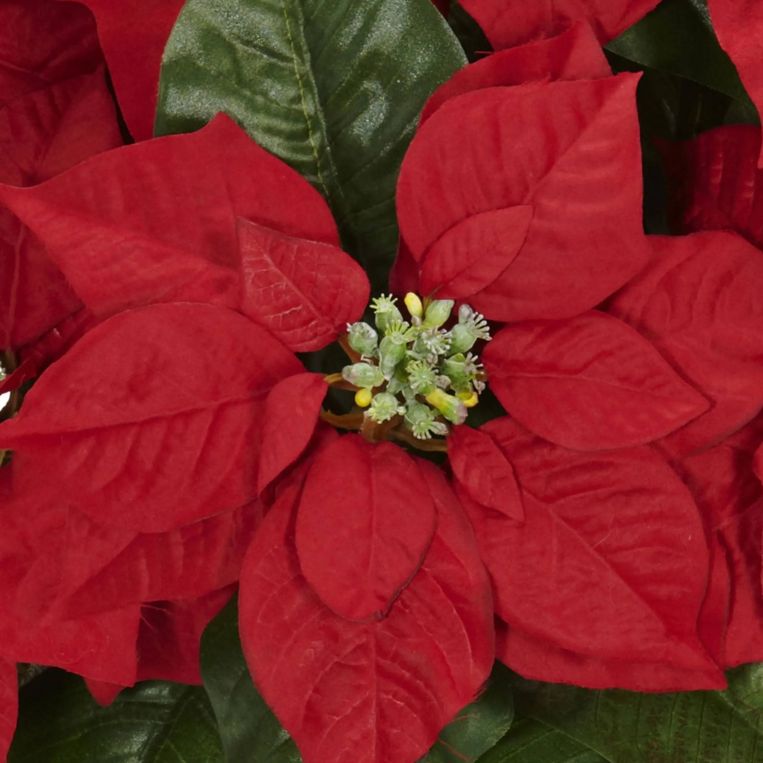 Floral*Nearly Natural 16.5" Red Poinsettia Silk Christmas Artificial Floral Arrangement In Planter