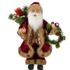 Santa Figures*Northlight 18" Red Santa Claus Holding A Wreath And Gift Bag Christmas Figurine