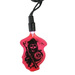 Kurt Adler 10 Red Sons Of Anarchy Grim Reaper Led Mini Christmas Lights - 8.75 Ft Black Wire