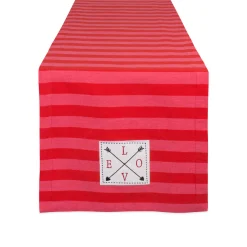 Contemporary Home Living 108" Red Striped Love And Arrows Valentine's Day Table Runner