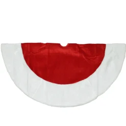 48 Inch And Smaller*Northlight 26" Red Traditional Christmas Tree Skirt With A White Border