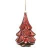 Napa Home & Garden Trees & Wreaths>6" Red Vintage Glass Hanging Christmas Tree Ornament