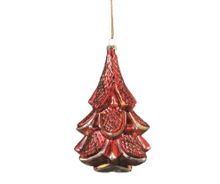 Napa Home & Garden Trees & Wreaths>6" Red Vintage Glass Hanging Christmas Tree Ornament