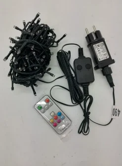 Hi-Line Gifts 100 Rgb Led Multi-Function Timed Christmas String Lights With Remote, 32.5Ft Black Wire