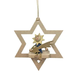 Alexander Taron Stars>3.5" Richard Glaesser Moonman And Comet Star Christmas Hanging Ornament