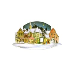 Advent Calendars*Alexander Taron 19" Richard Sellmer Advent 3-D Village Scene Christmas Wall Decoration