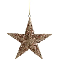 Northlight Stars>5.5" Rose Gold Star Shaped Christmas Ornament