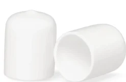 Window Wonder 3/4" Round White Vinyl End Cap Pipe Rubber Cover - 50 Count