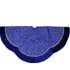48 Inch And Smaller*Northlight 48" Royal Blue And Silver Swirl Christmas Tree Skirt With Scalloped Trim