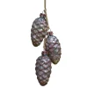 Northlight Pine Cones>7" Rust And Silver Pinecone Glass Christmas Ornament
