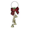 Bells*Kurt Adler 12" Rustic Bow With Golden Jingle Bells Christmas Door Hanger