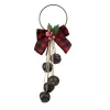 Bells*Kurt Adler 12" Rustic Bow With Round Bells Christmas Door Hanger