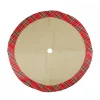 Mini Tree Skirts*Northlight 20" Rustic Burlap Mini Christmas Tree Skirt With Red Plaid Border