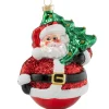 Kat + Annie Pine Cones>4.5" Santa And Yule Tree Delivery Christmas Ornament