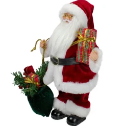 Santa Figures*Northlight 12" Santa Claus Holding Gift Bag And Presents Christmas Figure