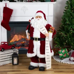 Santa Figures*Northlight 36" Santa Claus With Naughty Or Nice List Christmas Figure