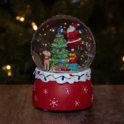 Snow Globes*Northlight 5.75" Santa Decorating A Christmas Tree Musical Snow Globe