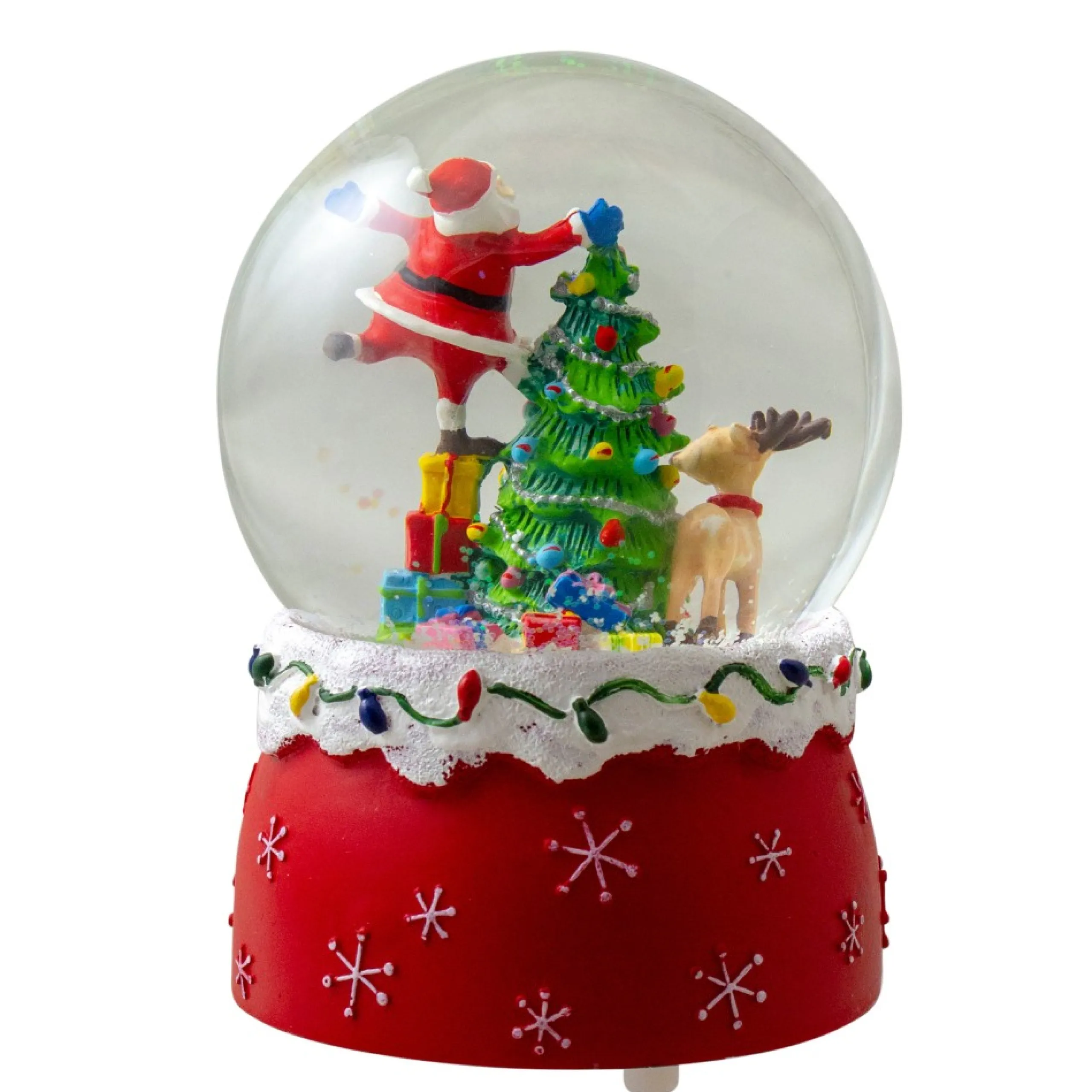 Snow Globes*Northlight 5.75" Santa Decorating A Christmas Tree Musical Snow Globe