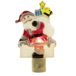 Northlight 6.25" Santa In Chimney Frosted Christmas Night Light