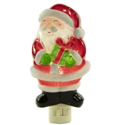 Northlight 6.75" Santa With Gift Frosted Christmas Night Light