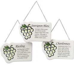 Midwest Food & Beverage>4" Sauvignon Blanc White Wine Plaque Ceramic Christmas Ornament