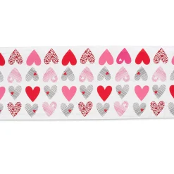 Contemporary Home Living 108" Seamless Hearts Printed Rectangular Valentine's Day Table Runner
