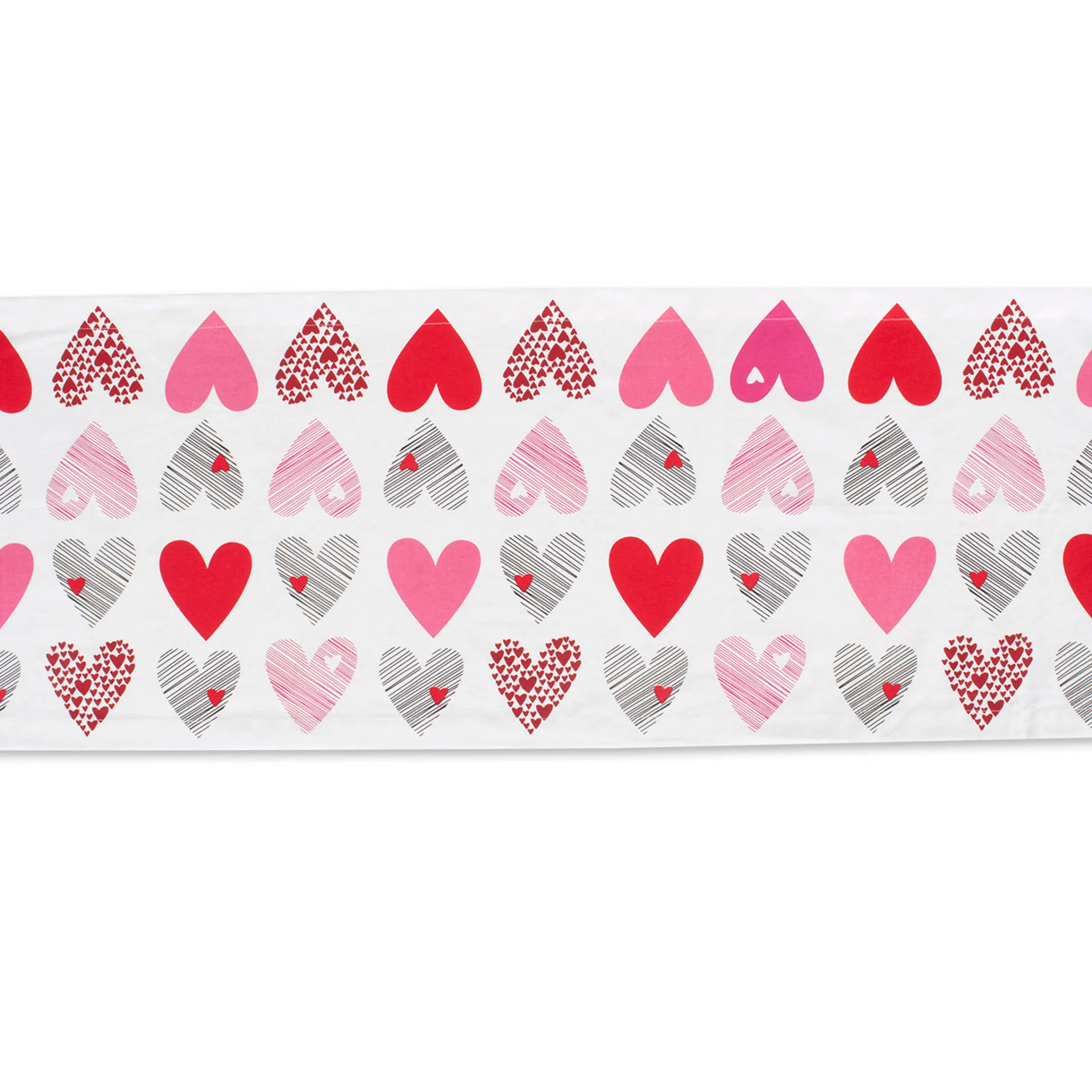 Contemporary Home Living 108" Seamless Hearts Printed Rectangular Valentine's Day Table Runner