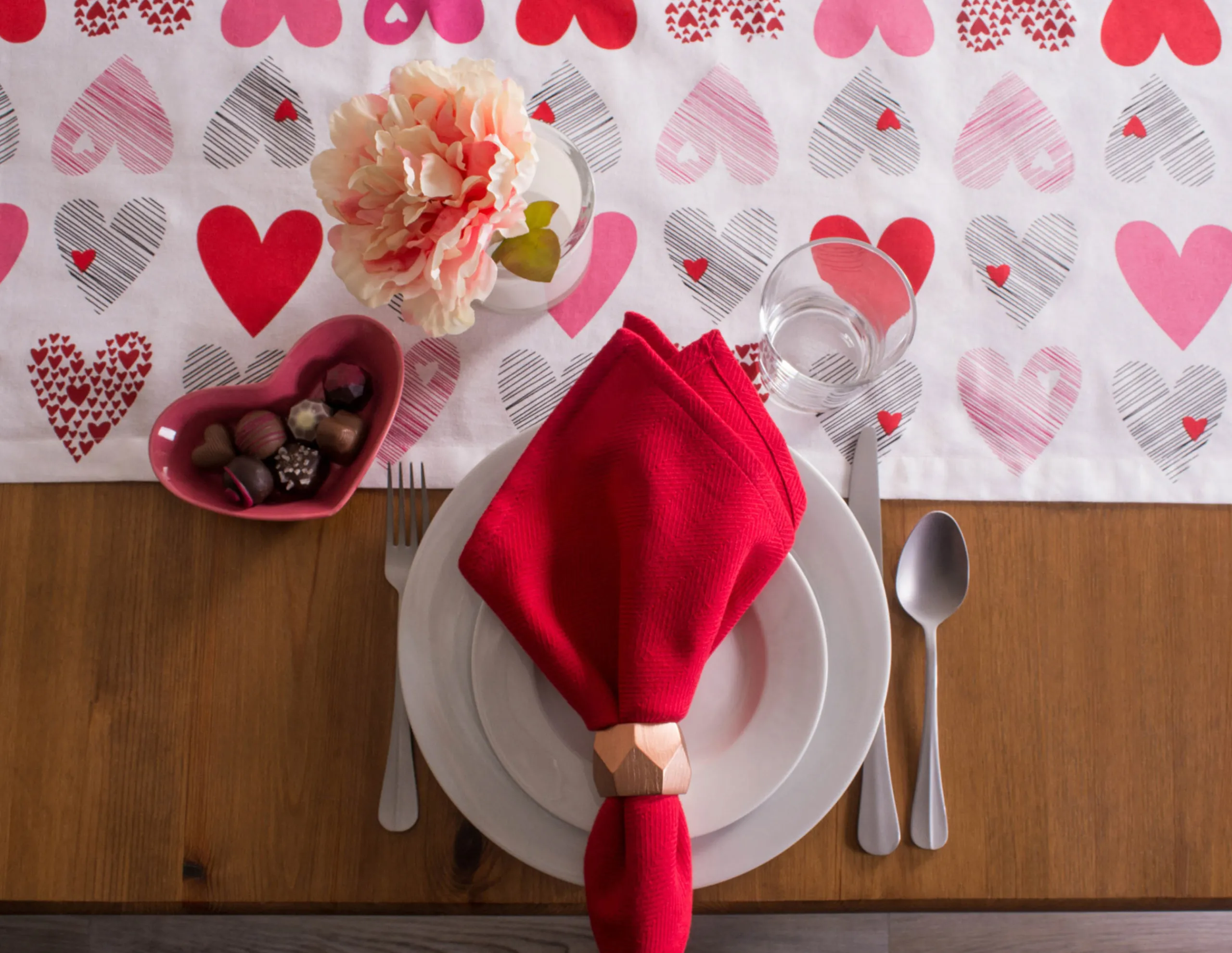 Contemporary Home Living 108" Seamless Hearts Printed Rectangular Valentine's Day Table Runner