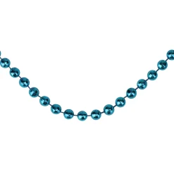 Unlit Garland*Northlight 15' Shiny Blue Metallic Faceted Beaded Christmas Garland, Unlit