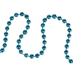 Unlit Garland*Northlight 15' Shiny Blue Metallic Faceted Beaded Christmas Garland, Unlit