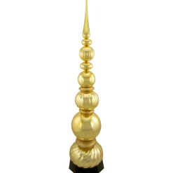Commercial*Northlight 54" Shiny Gold And Glittered Topiary Finial Tower Commercial Christmas Decoration