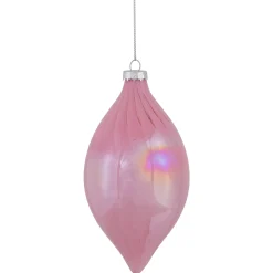 Northlight Finials>5.5" Shiny Pink Finial Christmas Glass Ornament