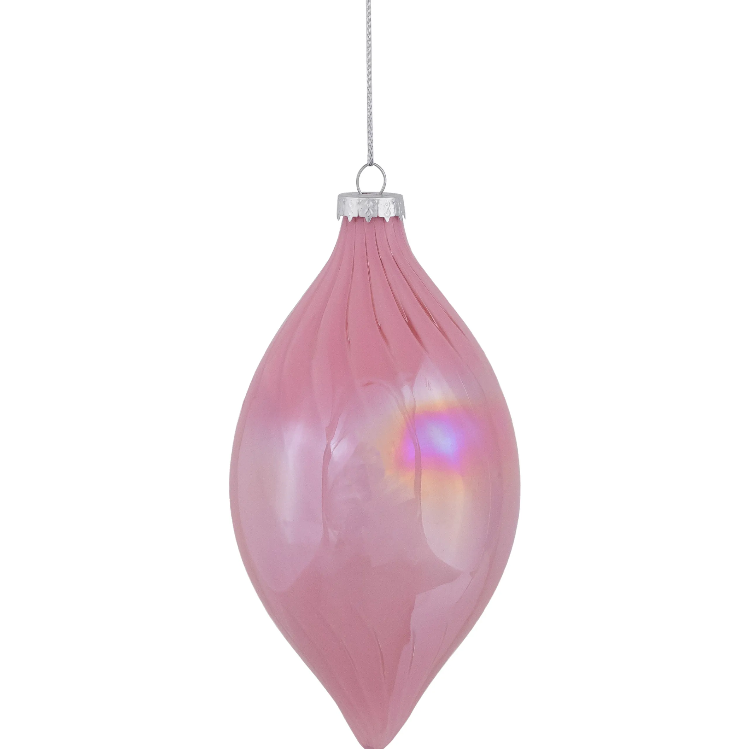 Northlight Finials>5.5" Shiny Pink Finial Christmas Glass Ornament