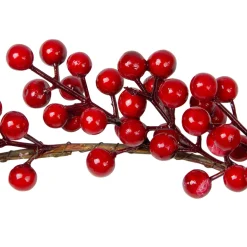 Berry Garland*Northlight 5' Shiny Red Berries Artificial Twig Christmas Garland - Unlit