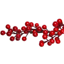 Berry Garland*Northlight 5' Shiny Red Berries Artificial Twig Christmas Garland - Unlit