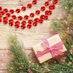 Unlit Garland*Northlight 33' Shiny Red Round Beaded Christmas Garland