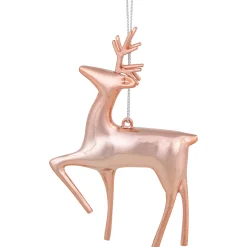 Northlight Animals>4.75" Shiny Rose Gold Reindeer Christmas Tree Ornament