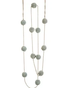 Specialty Garland*Allstate 6' Silent Luxury Blue-Gray Twisted Pom Pom Christmas Garland - Unlit