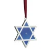 Northlight Stars>3" Silver And Blue Shiny Star Of David European Crystal Hanukkah Ornament
