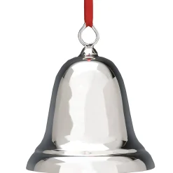 Contemporary Home Living Bells & Jingle Buddies>3" Silver And Red Christmas Ring In The Season Legacy Bell Sterling Ornament