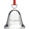 Bells*Contemporary Home Living 3.75" Silver And Red Metallic Christmas Decorative Bell