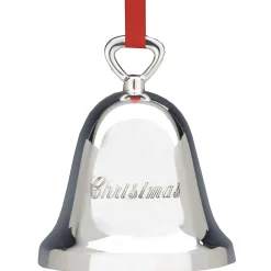 Bells*Contemporary Home Living 3.75" Silver And Red Metallic Christmas Decorative Bell