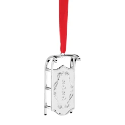 Contemporary Home Living Sleighs>3" Silver And Red Winter Traditions 2020 Sled Holiday Hanging Ornament Decoration