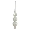 Finial Tree Toppers*Northlight 14.75" Silver And White Glitter Glass Finial Christmas Tree Topper