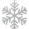 Northlight Snowflakes>11.75" Silver Glitter Drenched Snowflake Christmas Ornament