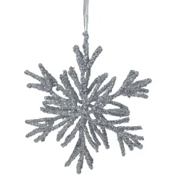 Northlight Snowflakes>7.5" Silver Glitter Snowflake Christmas Ornament