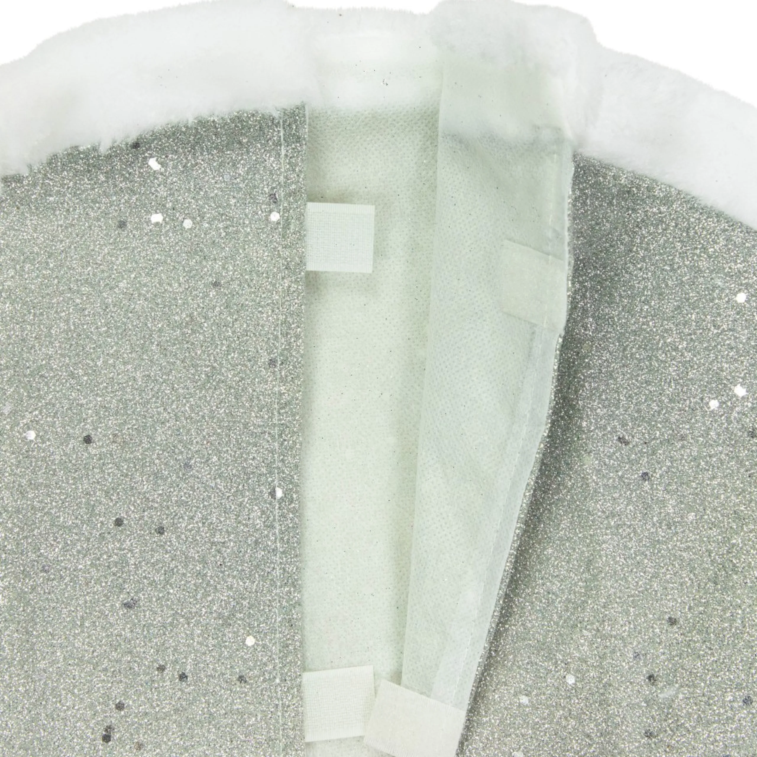 Mini Tree Skirts*Northlight 20" Silver Glittered Mini Christmas Tree Skirt With White Fur Trim