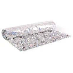 Showdown Displays 15' Silver Holographic Metallic Floral Sheeting Party Streamers