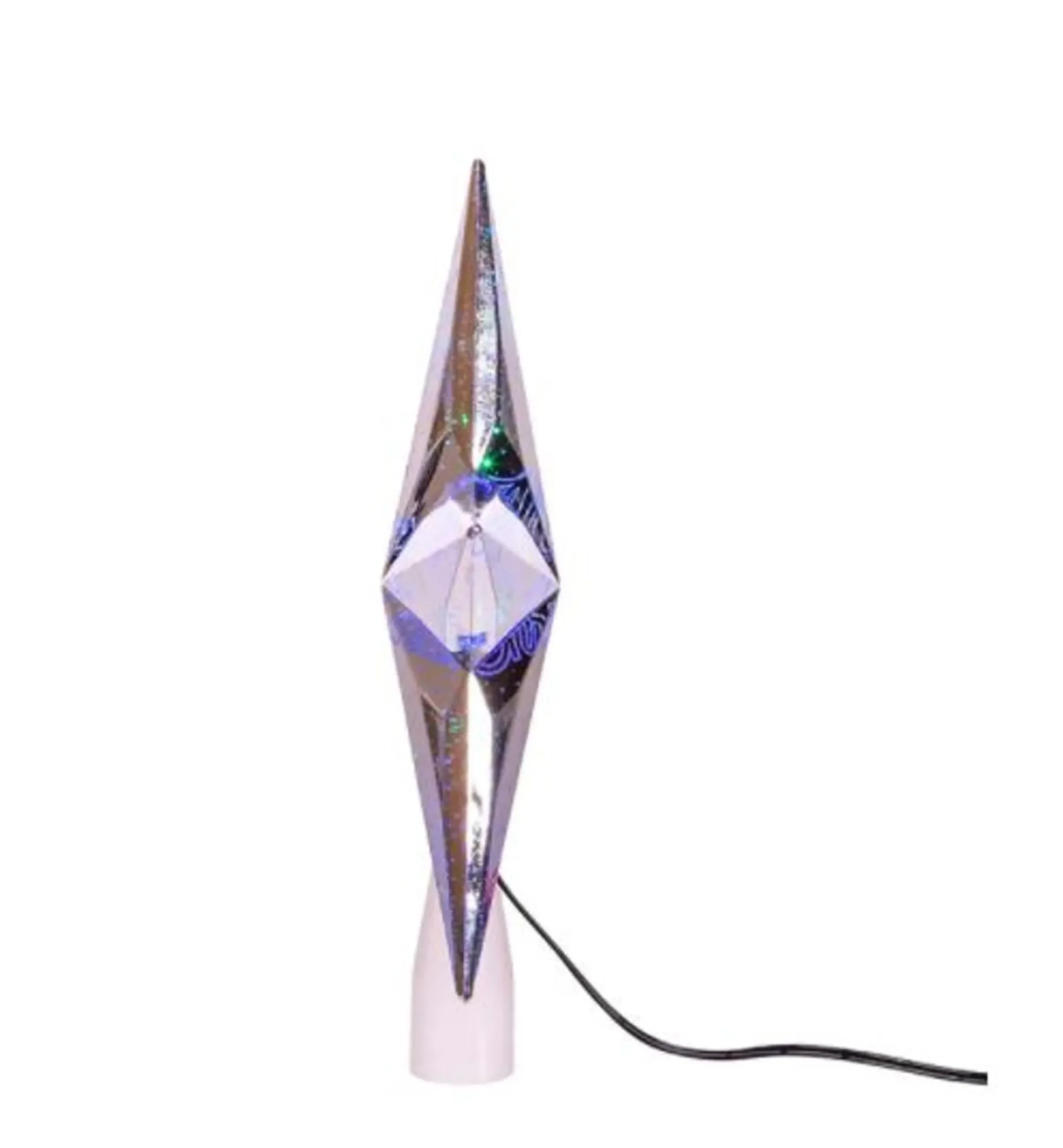 Star Tree Toppers*Kurt Adler 8.75" Silver "Merry Christmas" Star Tree Topper - Multi Colored