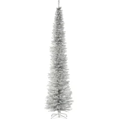 National Tree Company 9 And 9.5 Feet Tall>9' Silver Pencil Tinsel Artificial Christmas Tree, Unlit